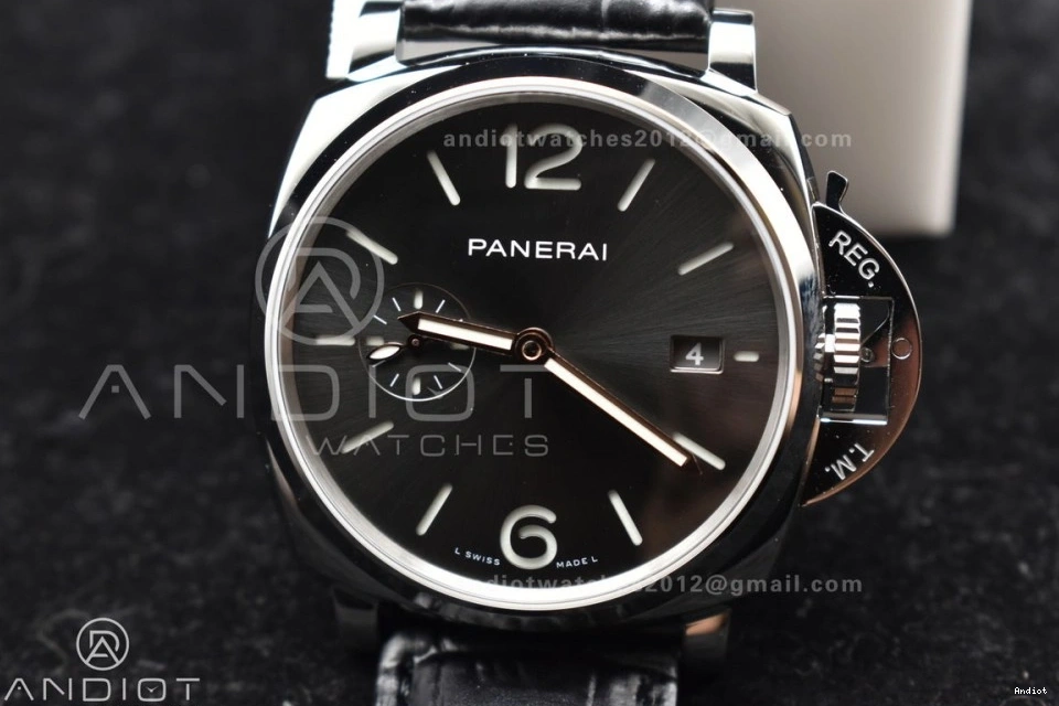 VSF Gray PAM1250 Leather Best Edition Strap Dial Black Due Luminor on 42mm P900 0312